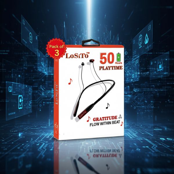 Losito Gratitude Neckband (Pack of 3)-Long Battery Life | Deep Bass