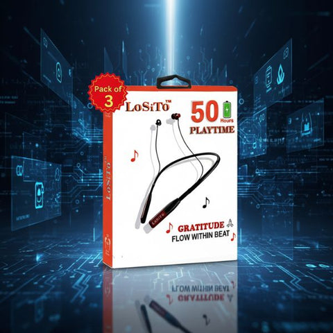 Losito Gratitude Neckband (Pack of 3)-Long Battery Life | Deep Bass