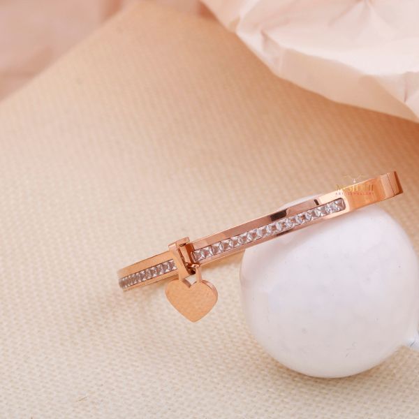 Heart Drop Rose Gold Couple Bracelet