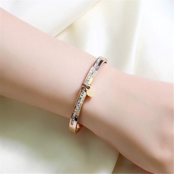 Heart Drop Rose Gold Couple Bracelet