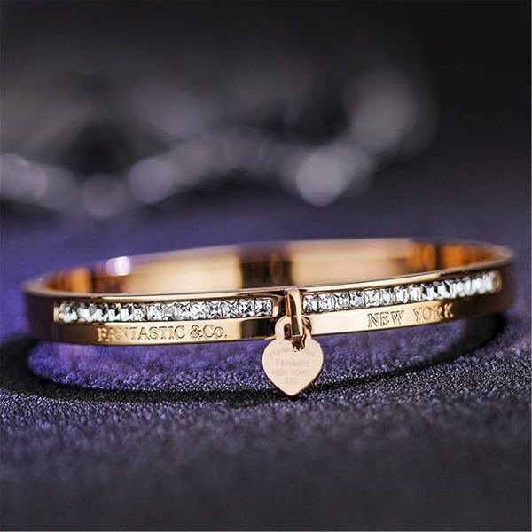 Heart Drop Rose Gold Couple Bracelet