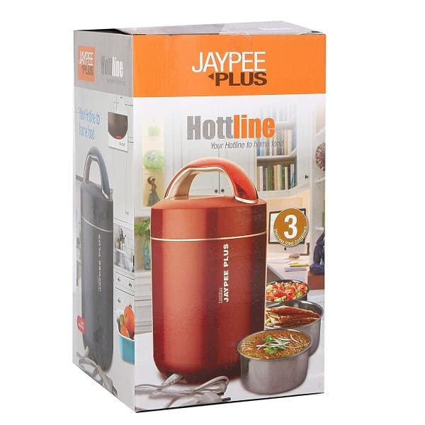 Jaypee Plus Hottline, Electric Lunch Box, 3 Stainless Steel Container - My Store