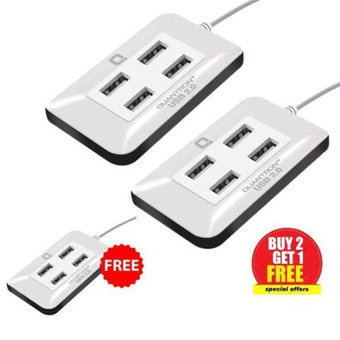 BUY2 GET1 :- Quantron QUH-220 USB 4-Port Hub | High-Speed, Portable Connectivity for All Devices