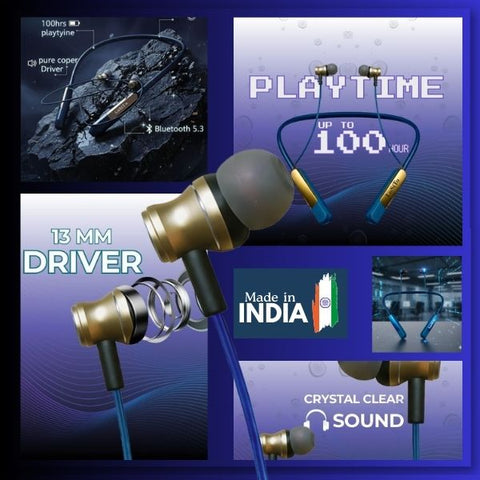 PACK OF 2 |Neckbands LoSiTo Thank You Neckband | 100 hrs Playtime | Pure Copper Speaker