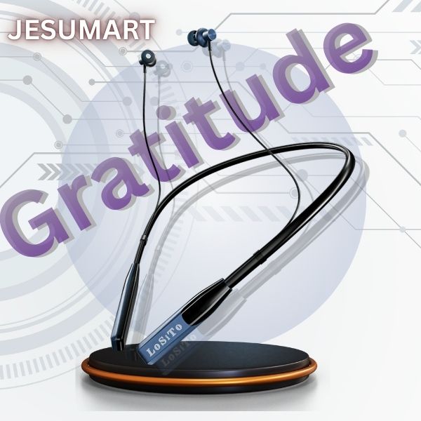 Jesumart Gratitude Neckband Bluetooth Earphones – Long Playtime, Deep Bass