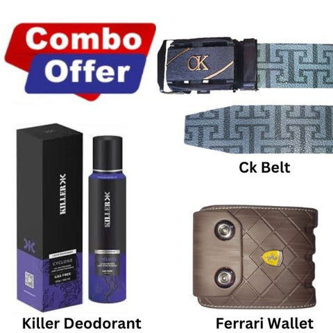 Combo : Ck Belt + Killer Deodorant + Ferrari Wallet