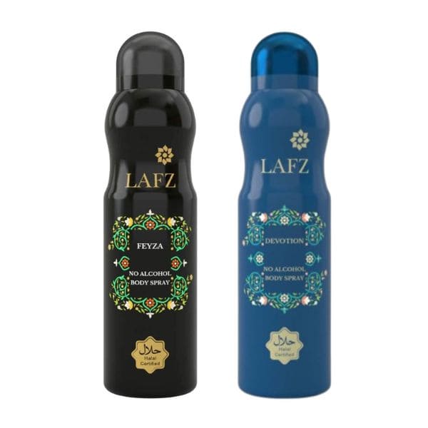 Lafz ( Feyaza + Devotion ) No Alcohol Deodorant Body Spray For Women, 150 ml ( Pack Of 2 )