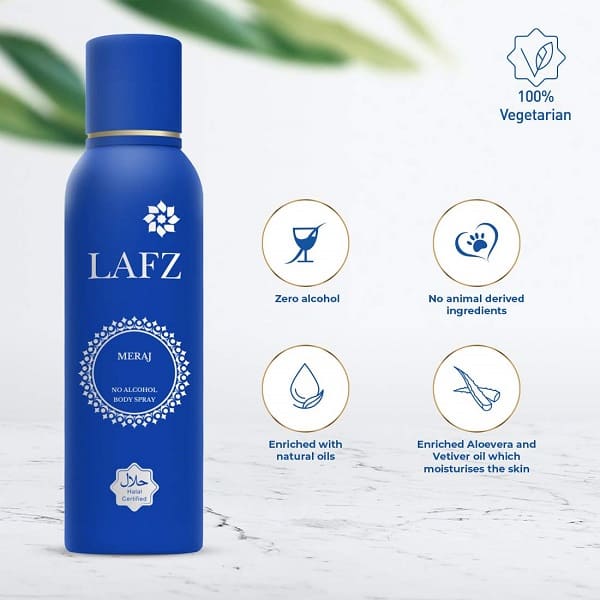 Lafz Meraj No Alcohol Deodorant Body Spray, For Men, 150 ml