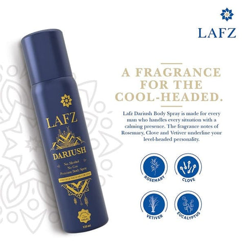 Lafz Dariush No Alcohol No Gas Premium Body Spray men