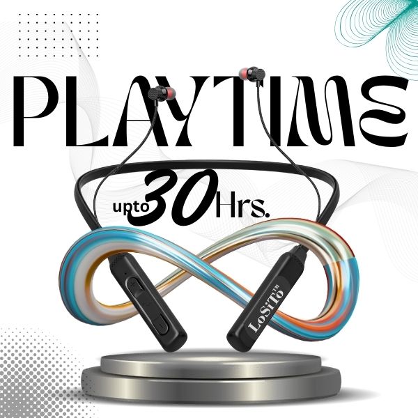 PACK OF 2 | LoSiTo Shadow Bluetooth Neckband – Power, Comfort &amp; Long Playtime