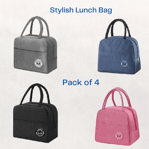 Stylish Insulated Lunch Bag With Extra Pocket For Kids & Adults