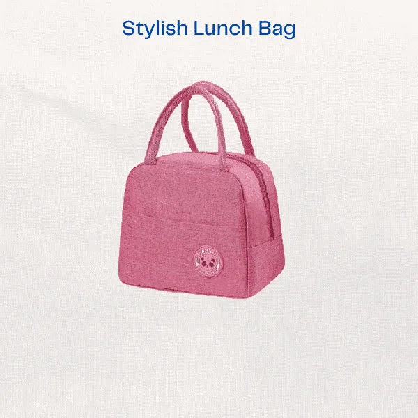 Stylish Insulated Lunch Bag With Extra Pocket For Kids & Adults