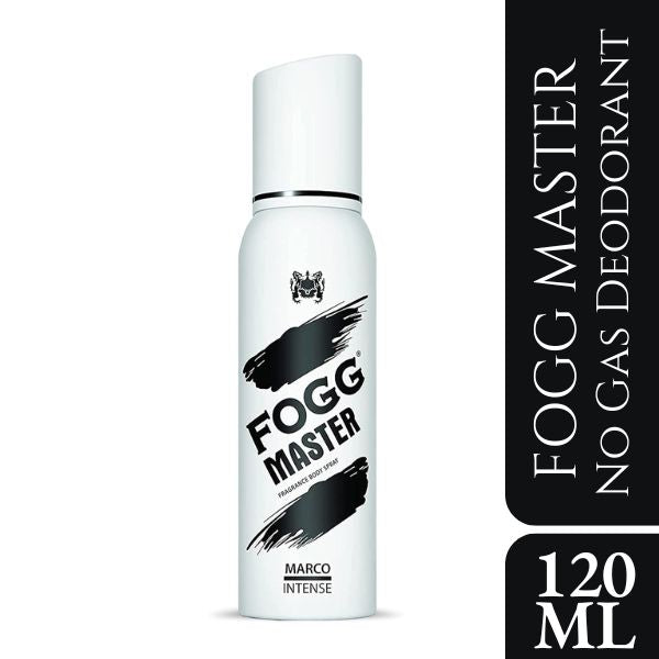 Fogg  Master Marco Intense No Gas Deodorant for Men, Long-Lasting Perfume Body Spray, 120 ml