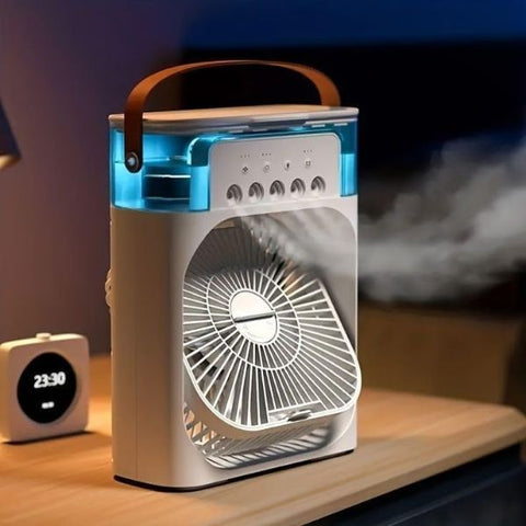 Mini 3-in-1 Air Cooler Fan with Humidifier & LED – Portable Air Conditioner