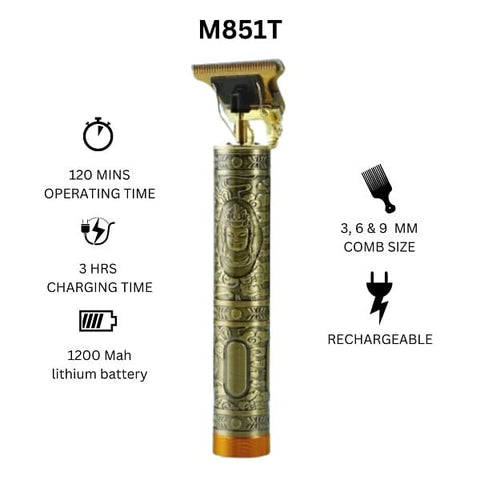 Mz M852T Beard Trimmer For Men, Professional Hair Clipper, Adjustable Blade Clipper and Shaver