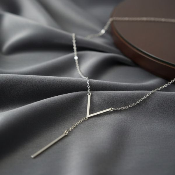 Minimalist Gold Y-Bar Necklace – Elegant Layered Chain