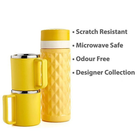 Morning Set 500 Ml Flask With Stylish Cup (Pack of 3) - My Store