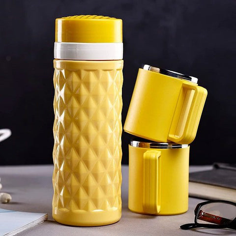 Morning Set 500 Ml Flask With Stylish Cup (Pack of 3) - My Store