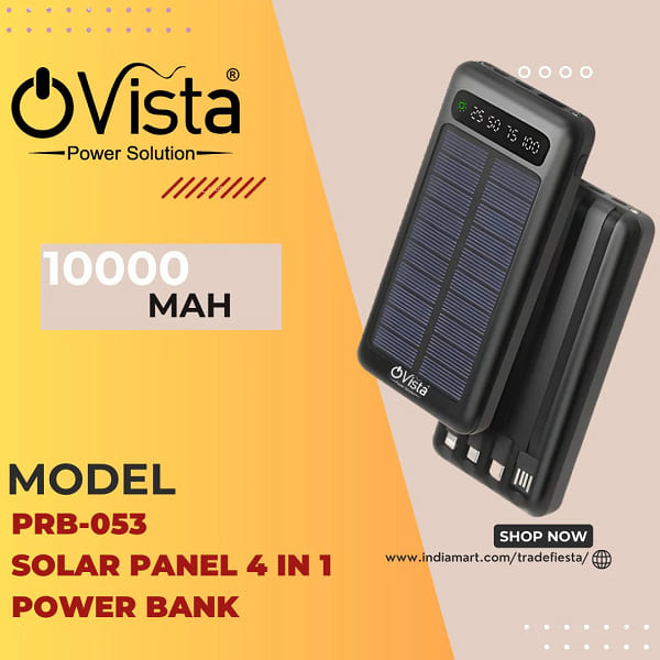 Ovista Portable Mobile Charger 10000mAh Power Bank with Digital Display and attachable 4 Wire (PRB053)