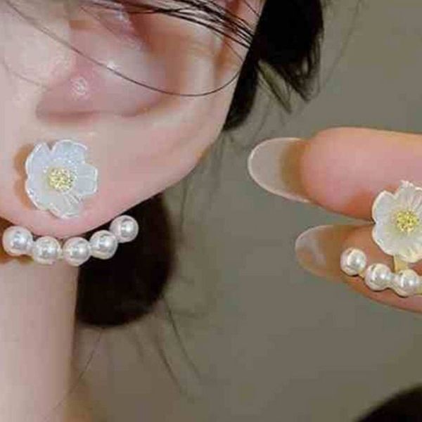 Flower Studs Double Layer Earrings