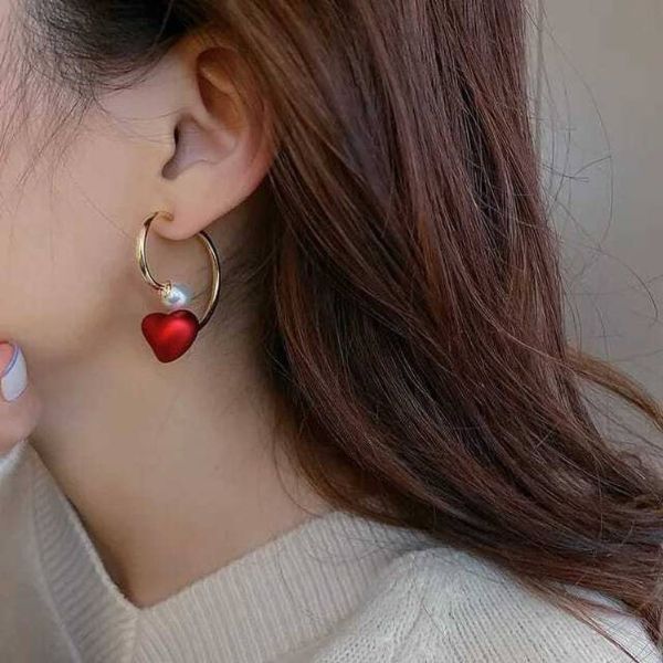 Pearl Love Stud Sweet Korean Earrings for women