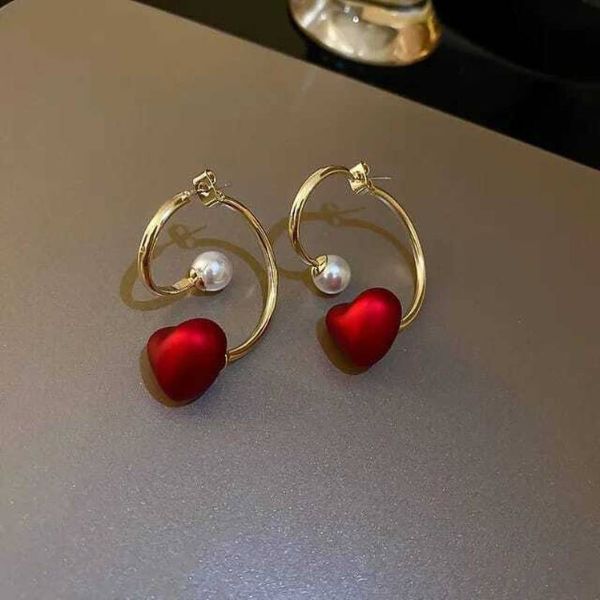 Pearl Love Stud Sweet Korean Earrings for women