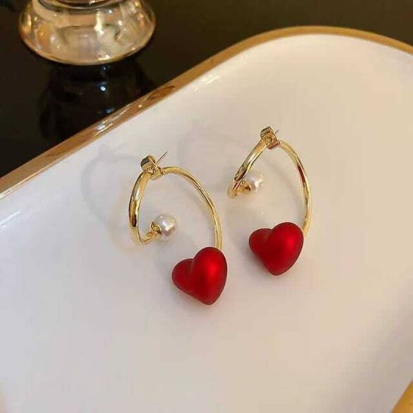 Pearl Love Stud Sweet Korean Earrings for women