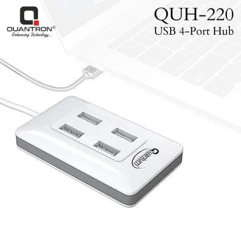 Quantron QUH-220 USB 4-Port Hub | High-Speed, Portable Connectivity for All Devices