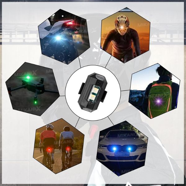 USB Rechargeable Mini LED Light Multi-Purpose (Helmet/Drone/Bike/Car)
