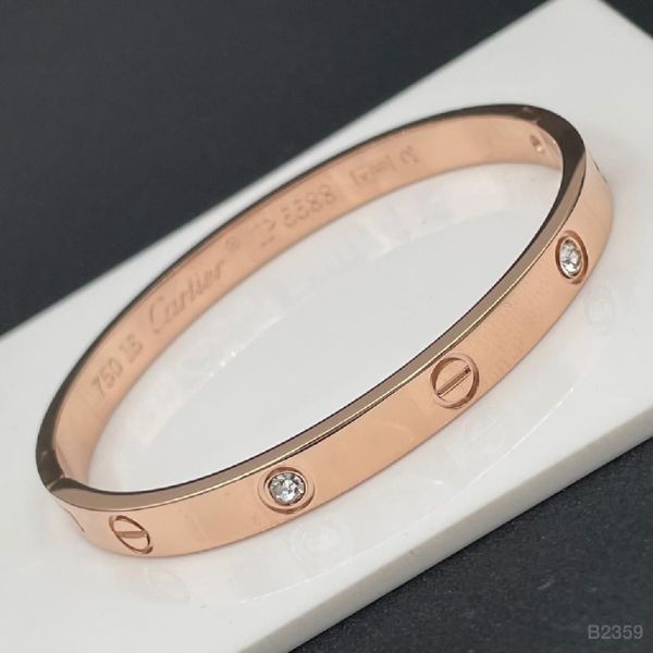 Rose Gold-Plated Stone-Studded Bangle-Style Bracelet