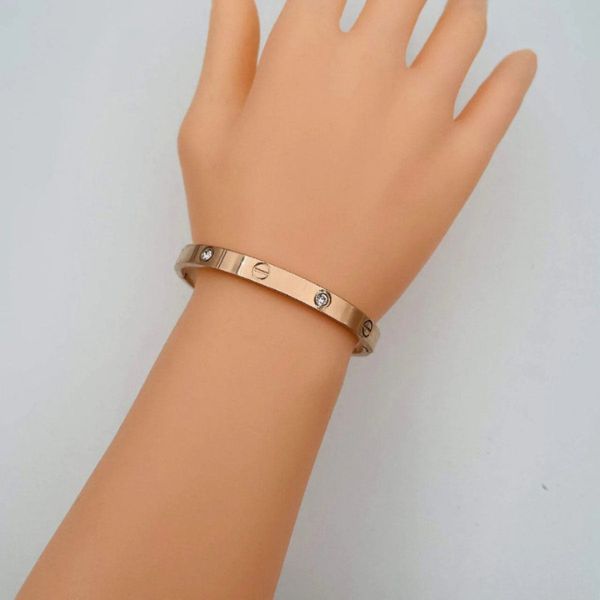 Rose Gold-Plated Stone-Studded Bangle-Style Bracelet