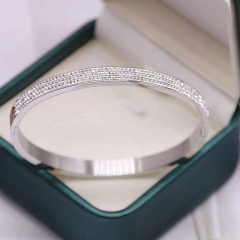 Surgical Stainless Steel American Diamond Openable Bangle Cuff Kada Bracelet