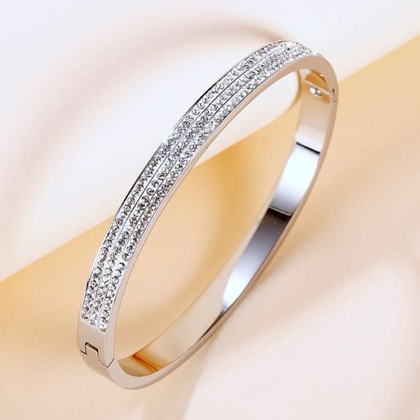 Surgical Stainless Steel American Diamond Openable Bangle Cuff Kada Bracelet