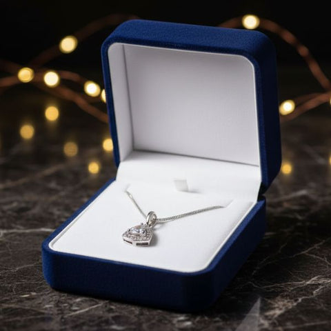 Sparkling Teardrop Diamond Pendant Necklace – Luxury Silver Chain Jewelry