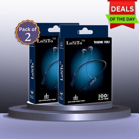 PACK OF 2 |Neckbands LoSiTo Thank You Neckband | 100 hrs Playtime | Pure Copper Speaker