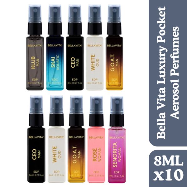 Bella Vita Luxury Pocket Aerosol Perfumes ( Pack Of-10 )