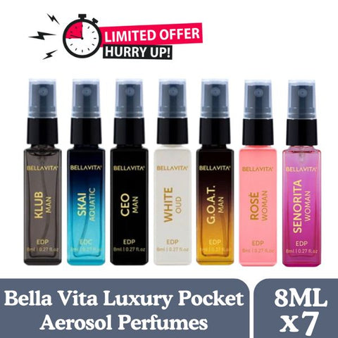 Bella Vita Luxury Pocket Aerosol Perfumes ( Pack Of-7 )