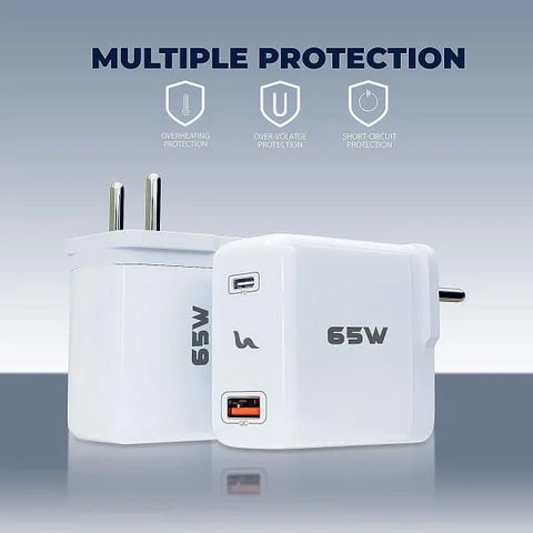 UBON CH-008 65W Type C and USB Ports Adapter, Fast Charging