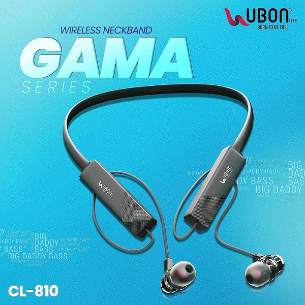 BUY1 GET1 :- Ubon Wireless 5.0 Neckband Earphone BT-5250, 20 Hours Backup Bluetooth Free Ubon Gama CL-810 Neckband