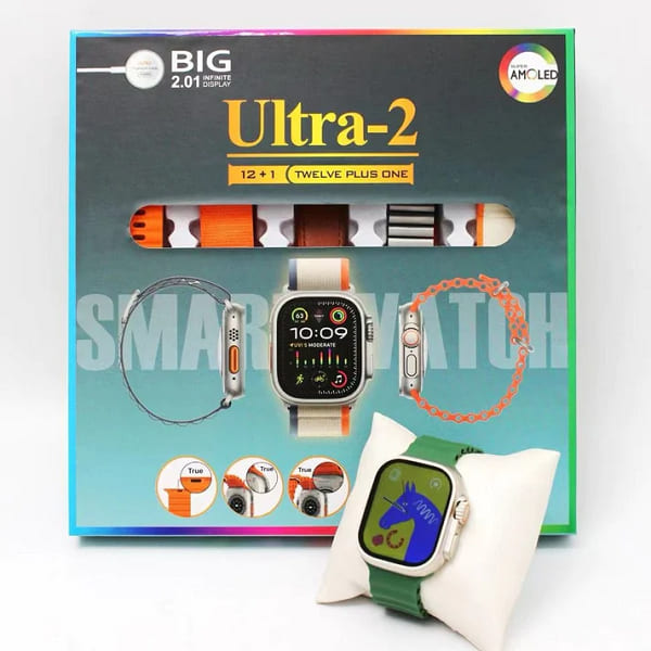 Ultra-2 Android Bluetooth Smart Watch With Free :- Earbud (Multicolor Strap, Free Size)