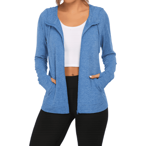 Women’s Lightweight-– Casual Sportswear with Pockets & Hood