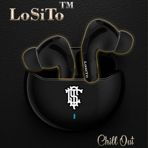LoSiTo Chillout Earbuds – 20 Hours Backup | Bluetooth 5.3 | C-Type Charging | BLACK
