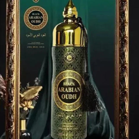 Mabox Premium luxury All-in-One Deodorant, Perfume, and Body Spray (Black arabian oudh, 200)