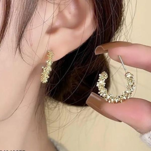 Imported Korean hoop earrings for women girls trendy earrings