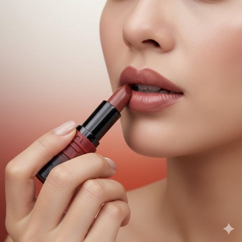 Velvet Matte Finish Lipstick - Rich Earthy Nude in Bold,long-lasting-Genuine