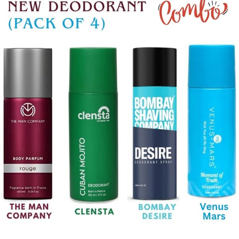 Best Deodorant Combo : The Man Company, Clensta, Bombay & Venus Mars (Pack Of 4)