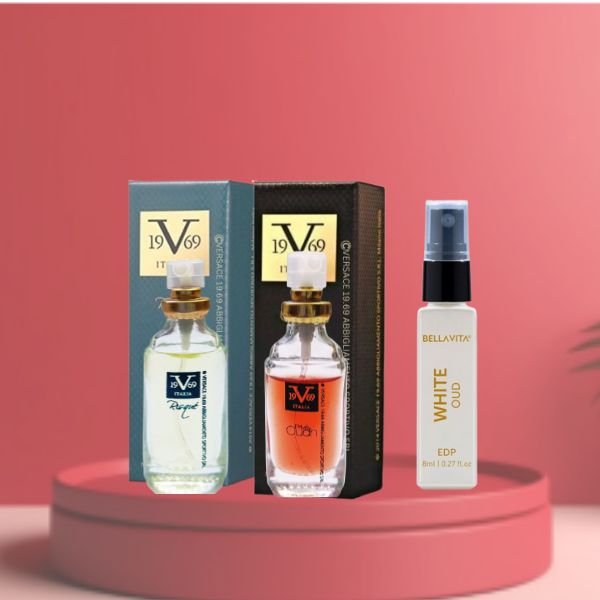 Versace Risque, Urbane, + Bella Vita WHITE OUD Baby Perfume ( Pack Of-3 )