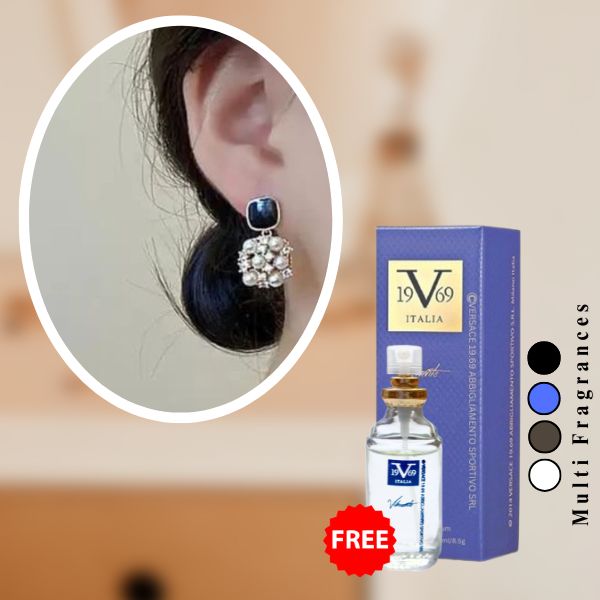 Korean Fashion latest Gold Plated Shining Zirconia Stone Work Studs Earrings( Free 1 Versace )