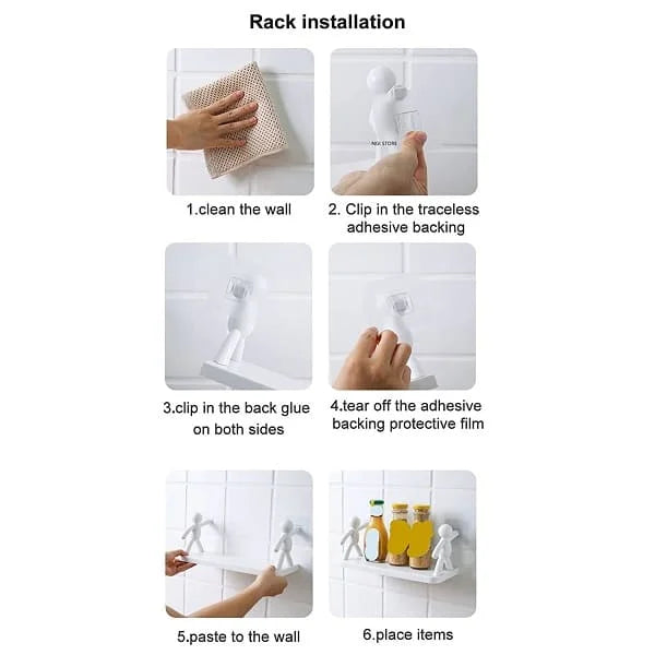 Hanging Bathroom Storage Rack For Without Drill Wall Hook Rack