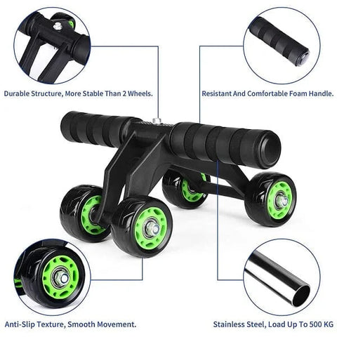 Combo :: Abdominal Wheel + Wrist Exerciser + Hand Grip (Free Ubon Neckbend)